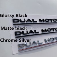 Dual MOTOR Underlined Chữ Cái Biểu Tượng Cho Tesla Model 3 P100D Logo Kiểu Dáng Xe Hiệu Suất Cao Thân Xe Huy Hiệu Miếng Dán Chrome Đen