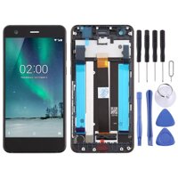 DUANDETAO LCD Screen and Digitizer Full Assembly with Frame & Side Keys for Nokia 2 N2 TA-1007 TA-1029 TA-1023 TA-1035 TA-1011(Black) Cell Phones S...