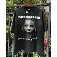 Đức Chariot Band RAMMSTEIN High Street Retro Nặng Đau Khổ Rửa Vintage Tay Ngắn