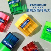 Đức STAEDTLER 513 Gọt bút chì hai lỗ cho trẻ em và học sinh tiểu học, gọt bút chì dạng thùng