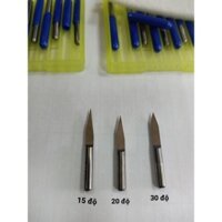 đục tinh 1 me V3.175 góc 15-20-30 hộp 10 mũi điêu khắc lồng chim, gia công sản phẩm gỗ mini