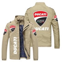 Ducati LOGO Jacket Car Shop Workwear European American 1199 1299 V2 Monster696 821 797 659 Panigale V4 Diavel1260 StreetFighter 848 1098 Scrambler800 supersport Hypermotard 950 Multistrada 1200 Casual Extra Large Size Loose Thin Stand-Up Collar Zipper