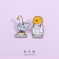 Ducktor Tôi Là Bác Sĩ Ghim Cài Áo Hình Chú Vịt Hoạt Hình Chú Chó Golden Retriever Trang Phục Cá Tính Y Tá