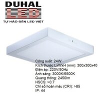 [DUHAL LED] Đèn Led Panel Vuông Gắn Nổi Duhal 24W - KDGB524