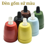 Đui Đèn gốm sứ màu đèn bàn E27 đui đèn chịu nhiệt độ cao Miệng vít đồng nguyên chất hộp rùa leo thú cưng miệng đèn UVA UVB