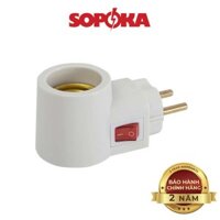 Đui đèn liền phích SOPOKA ĐLP123 có công tắc tiện lợi, an toàn - Trắng