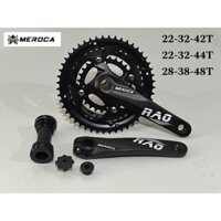 Đùi đĩa (Giò dĩa) cốt rỗng xe đạp MTB 3 tầng 22-32-42T 22-32-44T 2838-48T, Đùi đĩa xe đạp địa hình MEROCA 3 tầng cao cấp