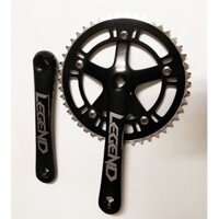 Đùi đĩa nhôm xe đạp Fix gear LEGEND 1 tầng cốt vuông Đen 46T