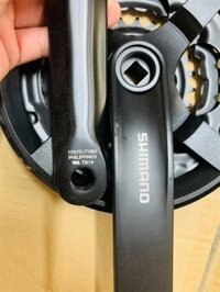 Đùi Đĩa SHIMANO 42-34-24T Cốt Vuông - 170FC-TY301 - Philippines chính hãng. , (bộ)