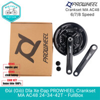 Đùi (Giò) Dĩa Xe Đạp PROWHEEL Crankset MA AC48 24-34-42T - FullBox