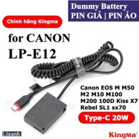 Dummy Type-C Canon LP-E12 | Pin giả pin ảo pin dummy battery Canon LPE12 100D M M2 M10 M50 M100 M200 X7 SL1 lpe12 lp e12