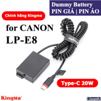 Dummy Type-C Canon LP-E8 | Pin giả pin ảo pin dummy battery Canon EOS 550D 600D 650D 700D Rebel T2 DC Coupler LP-E8 LPE8