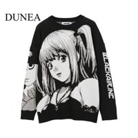 DUNEA Áo Len Đan Tay Dài Dáng Rộng Cho Nữ