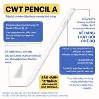 [DÙNG 2 CHẾ ĐỘ] BÚT CẢM ỨNG CWT Pencil A dùng được cả điện thoại, android, I.pad có chống tì đè sử dụng 2 chế độ