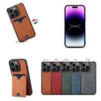 Đứng Bao Da Điện Thoại pu Chống Sốc Có Ngăn Đựng Thẻ Cho iphone 15 plus 12 pro max 13 promax case iphone15 iphone13 cover