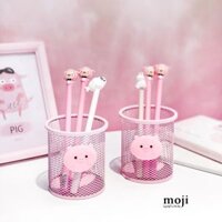 Đựng bút đa năng inox tròn Heo má hồng 8x10