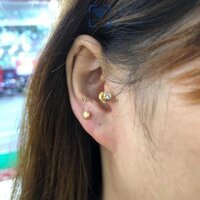 Dụng cụ bấm xỏ lỗ tai bằng thép cao cấp không đau không xưng dùng một lần,Anchi jewelry - Nụ đá AC025