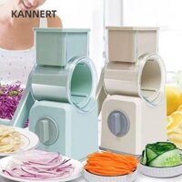 Dụng cụ bào phô mai quay KANNERT, Máy thái rau củ quay tay dễ dàng làm sạch, 5 lưỡi dao có thể thay thế Dụng cụ cắt rau củ chống trượt Dụng cụ nhà bếp