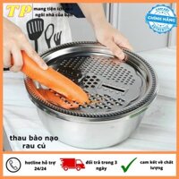 Dụng cụ bào sợi bào rau củ Kitchen inox 304 không rỉ có thau đựng