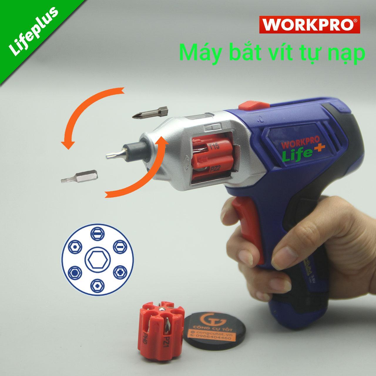 Dụng cụ bắt vít sạc điện Workpro W121001