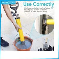 Dụng cụ bơm vữa xi măng kèm 4 đầu bơm, máy bơm vữa bằng tay dụng cụ xây dựng trát vữa sơn tường