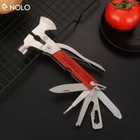 Dụng Cụ Búa Rìu Mini Model Jeep16 Đa Năng 16in1 Chất Liệu Hợp Kim Kẽm 2R13 Tay Cầm Giả Gỗ Có Tặng Kèm Túi Đựng