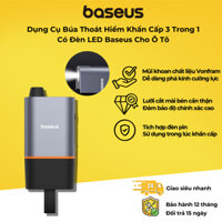 Dụng Cụ Búa Thoát Hiểm Khẩn Cấp 3 Trong 1 Có Đèn LED Hiệu Baseus SharpTool Series Emergency Hammer Pro Cho ÔTô, xe hơi