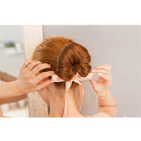 Dụng cụ búi tóc nơ lụa dễ thương PKT11 - Hồng