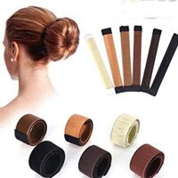 Dụng cụ búi tóc tròn dạng thanh tiện lợi  2c  - Tặng cột tóc quả bơ  - nâu