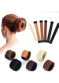Dụng cụ búi tóc tròn dạng thanh tiện lợi  2c  - Tặng cột tóc quả bơ  - nâu