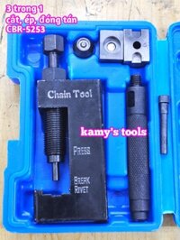 Dụng cụ cảo vam tháo mở cắt, bấm ép, đóng tán lại mắt xích sên 3 trong 1 cao cấp Kamytools CBR-5253