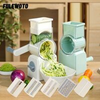 Dụng cụ cắt phô mai quay FILEWOOTO, Máy thái rau củ 5 lưỡi quay tay có thể thay thế, Dễ dàng làm sạch Đế hút chống trượt Dụng cụ cắt rau củ Dụng cụ nhà bếp
