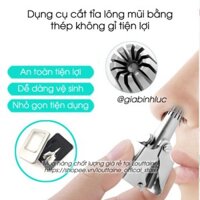 Dụng cụ cắt tỉa lông mũi bằng thép không gỉ cấp 12 lưỡi cắt bén dễ dàng sử dụng kèm hộp sắt và cọ vệ sinh - Louttaine