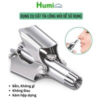 Dụng cụ cắt tỉa lông mũi bằng thép không gỉ lưỡi sắc bén hộp cao cấp, máy cắt lông mũi an toàn tiện lợi kèm cọ vệ sinh