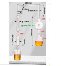 Dụng cụ chưng cất chiết xuất tinh dầu bằng hơi nước mini 500 ml - chất liệu thủy tinh BOMEX