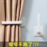 Dụng cụ cố định dây đai rèm không cần khoan, móc treo tường, móc dây buộc, móc cửa, kẹp rèm tắm, vật dụng lưu trữ