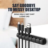 Dụng cụ cố định dây sạc, dây điện bằng silicon dùng keo dán 2 mặt 3M, giao màu ngẫu nhiên - 7 khe