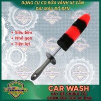 Dụng cụ cọ rửa vành xe cần dài màu đỏ đen 43cm (cọ đỏ đen) (Cái), Chổi cọ rửa lazang ô tô và mâm xe máy