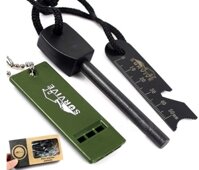 Dụng cụ đánh lửa thanh magnesium + còi sinh tồn