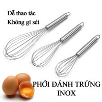 Dụng Cụ Đánh Trứng Cầm Tay- Phới Lồng  Làm Bánh Khuấy Bột Bằng Inox- Hàng Loại 1 - Chính Hãng MINIIN - 15cm