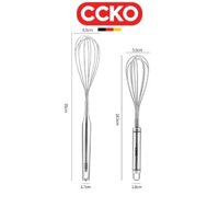 Dụng cụ đánh trứng cầm tay chất liệu inox 304 cao cấp CCKO - CK9537 (nhỡ), CK9538 (to)
