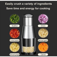 Dụng Cụ Dập Tỏi, Dụng Cụ Băm Tỏi CHOPPER, Dụng Cụ Nghiền Ớt Bằng Tay Bằng Thép Không Gỉ - Tiện Dụng - Đa Năng