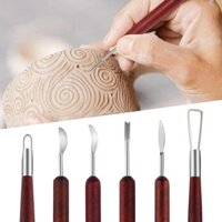 Dụng Cụ Đất Sét 6 Mảnh Bộ Gỗ Gụ Tiện Ích Dao Điêu Khắc Đất Sét Điêu Khắc Dụng Cụ Đồ Gốm Dụng Cụ Nhúng Sửa Chữa Dao GJ1117