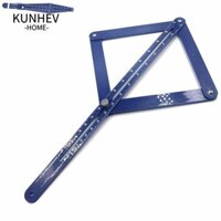 Dụng cụ đo góc KUNHEV, Dụng cụ tìm góc góc hoạt động dễ dàng bằng thép không gỉ, Dụng cụ đo góc cưa nhỏ có cân Dụng cụ đo thước vuông chéo đa chức năng