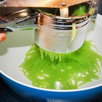 Dụng cụ ép củ quả, làm sợi bún, bánh canh, bánh lọt đa năng 3 vỉ khuôn Inox - may lam bun 5.0