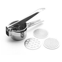 Dụng cụ ép củ quả, làm sợi bún, bánh canh, bánh lọt đa năng 3 vỉ khuôn Inox - may lam bun