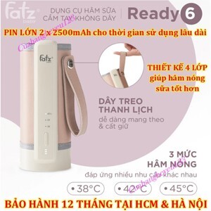 Dụng cụ hâm sữa cầm tay không dây Fatzbaby Ready 4 Plus+ FB3123WN