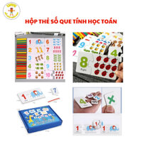 Dụng Cụ Học Toán Hộp Thẻ Ghép Số Và Que Tính Giúp Bé Học Toán