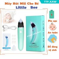 Dụng cụ hút mũi Bình xịt mũi cho bé Cách lấy đờm cho trẻ sơ sinh chọn ngay Máy Hút Mũi trẻ em Little Bee cao cấp ( Máy có pin sạc + tặng kèm đầu hút Silicon)