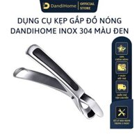 Dụng cụ kẹp gắp đồ nóng DandiHome inox 304 với mút silicon chống trơn trượt - Đen